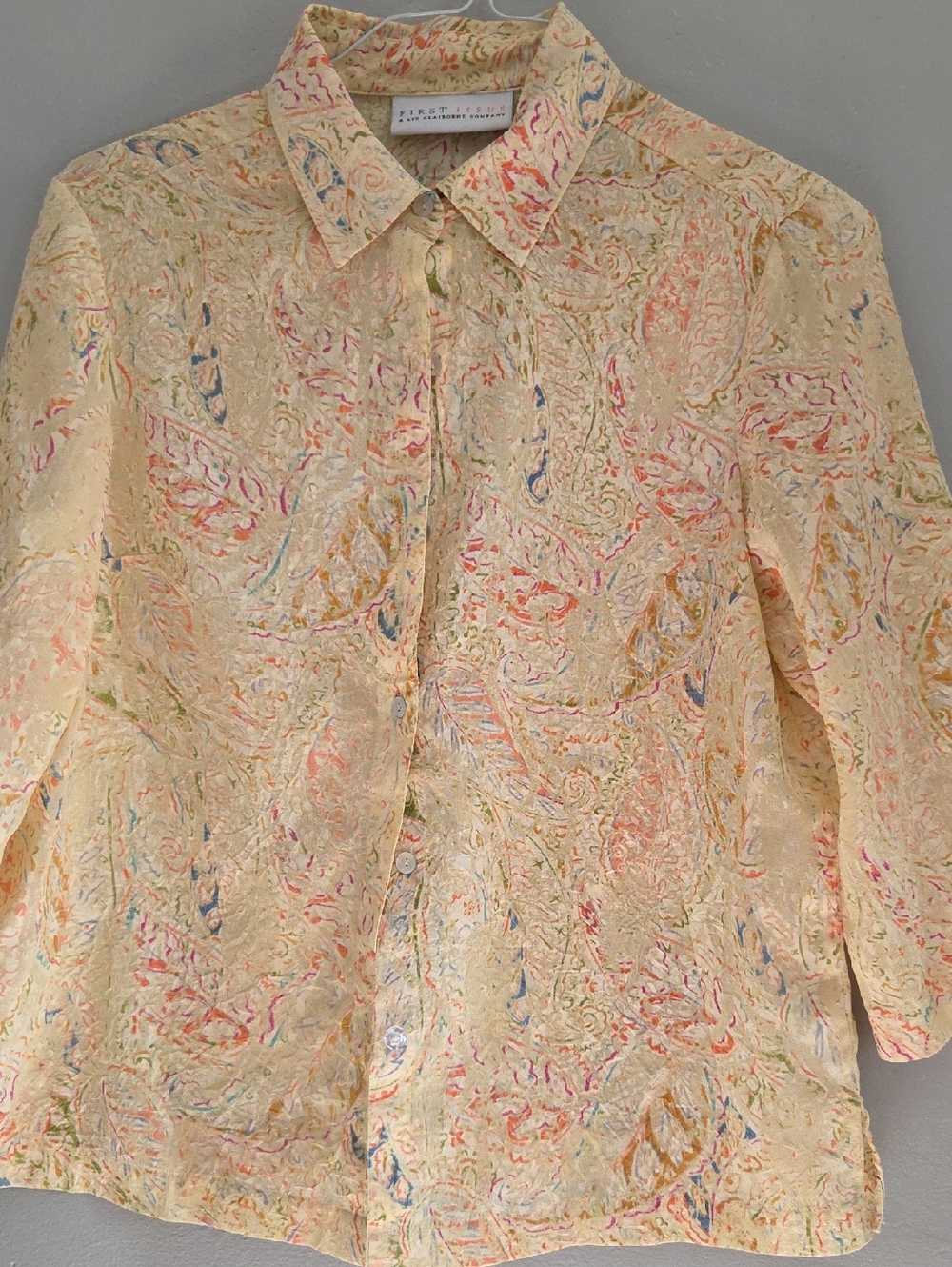 Vintage-Inspired Cream Paisley Button-Up Shirt